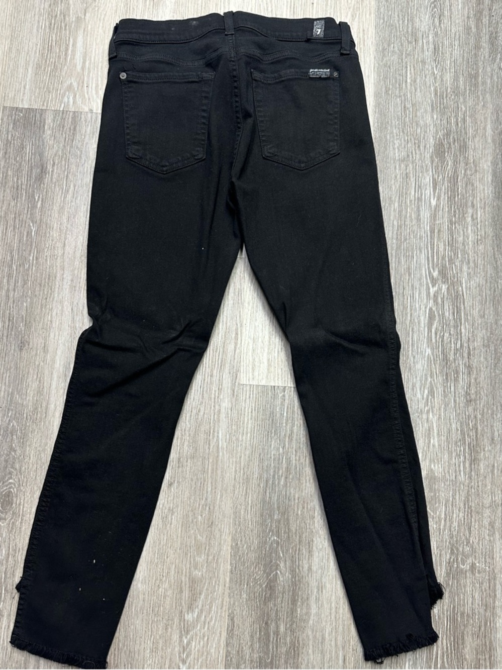 Super cute black seven for all mankind frayed ankle jeans